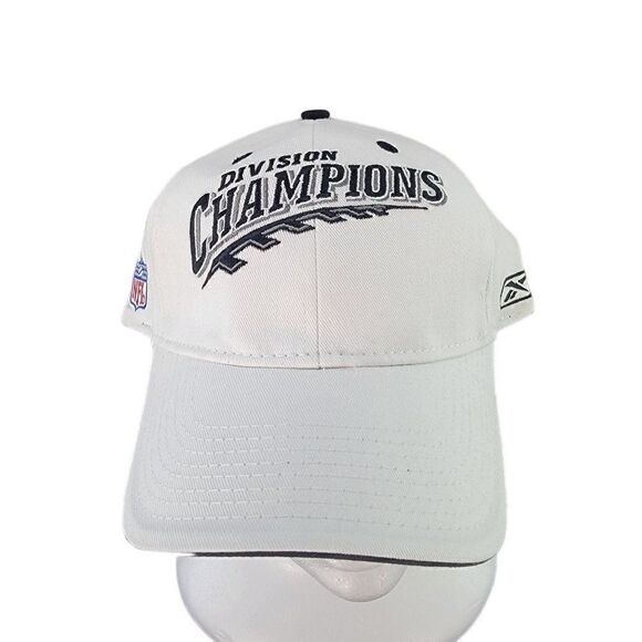 Division Champions NFL Reebok White Baseball Cap Hat Strapback - New! - Picture 1 of 7